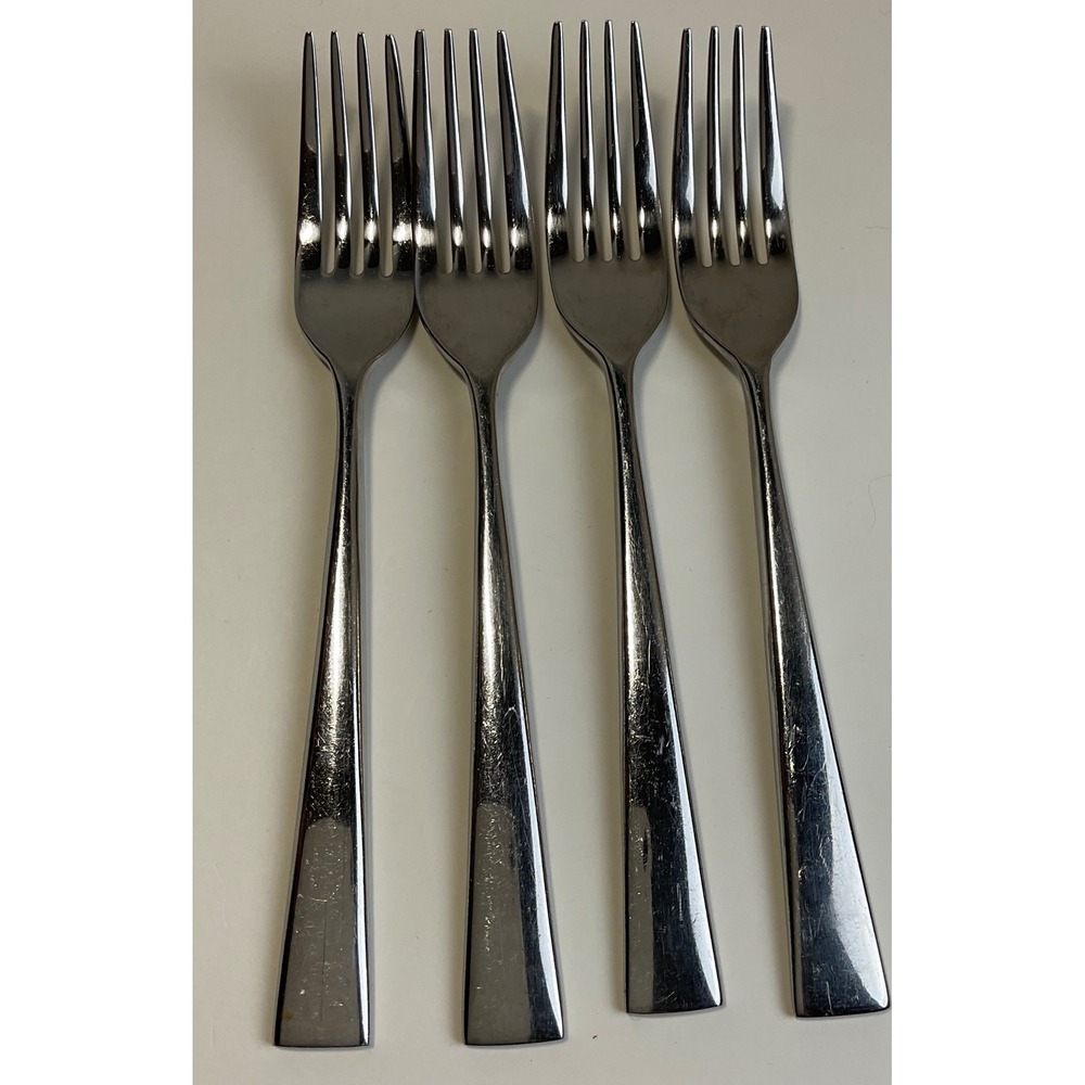 Yamazaki Lerner Float Stainless Steel Salad Forks Set of 4 Silver 7 Inch Modern